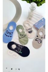Sneakers Görünmez Karakter Desenli Ultra Hafif ve Terletmeyen 5'li Çorap Seti
