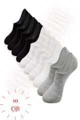 Unisex 10'lu Pamuklu Görünmez Sneakers Çorap
