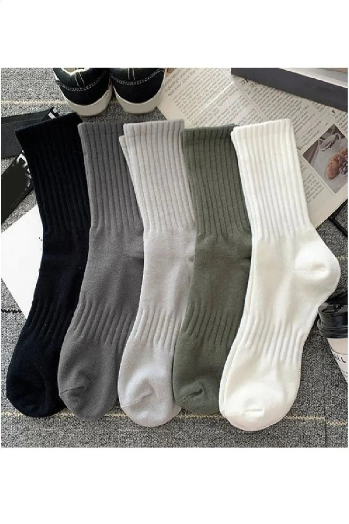 Unisex 5'li Pamuklu Tenis Çorap - Ekstra Rahat ve Esnek 5 Farklı Renk