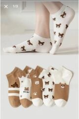 5'li Sevimli Kadın Patik - Şirin Ve Rahat Patik Çorap