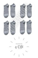 Unisex 4 Çift Pamuklu Patik Çorap - Rahat ve Şık Tasarım
