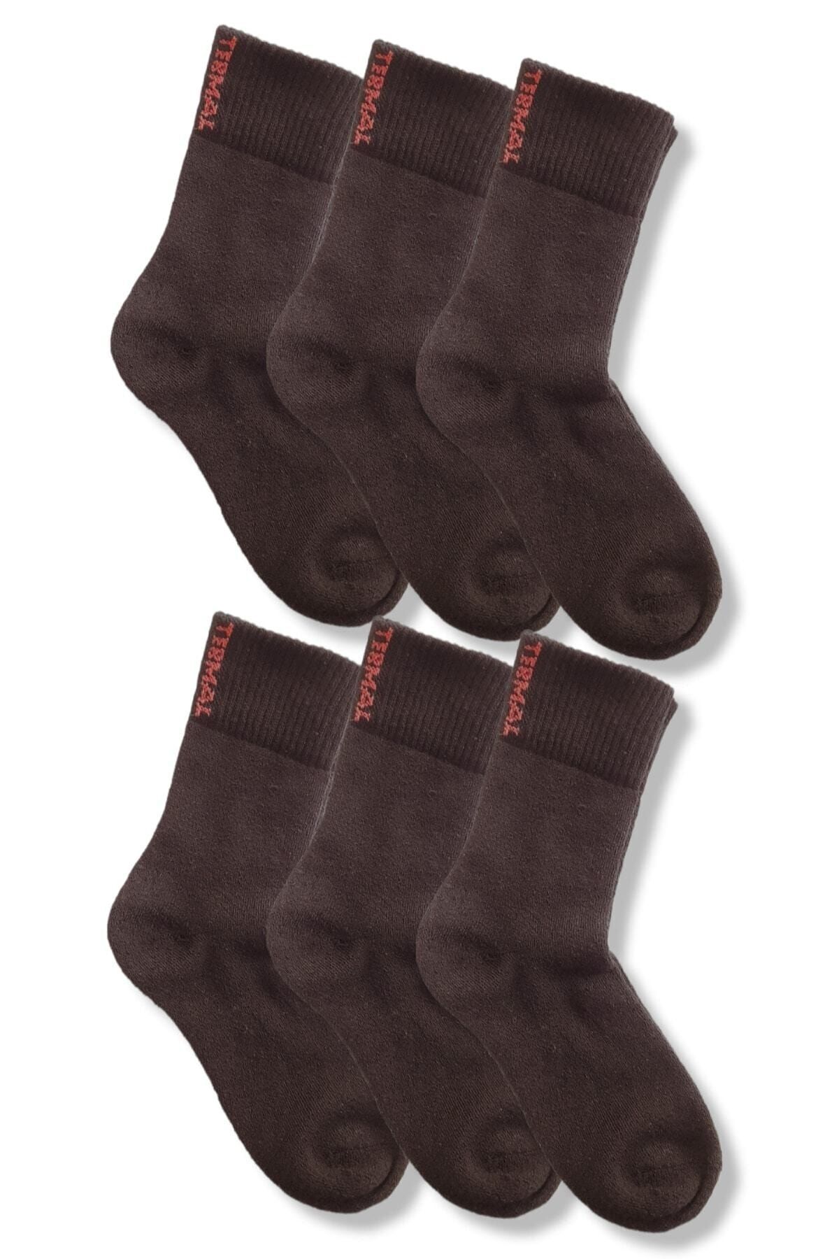 Unisex Termal Havlu Pamuklu Soft Lastik Soket Çorap - 6 Çift