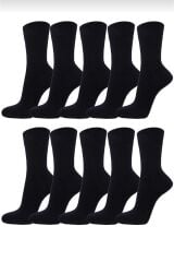 10'lu Paket Klasik Pamuklu Soket Çorap Siyah Renk