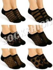 Kadın Desenli 6'lı Tül Patik Çorap